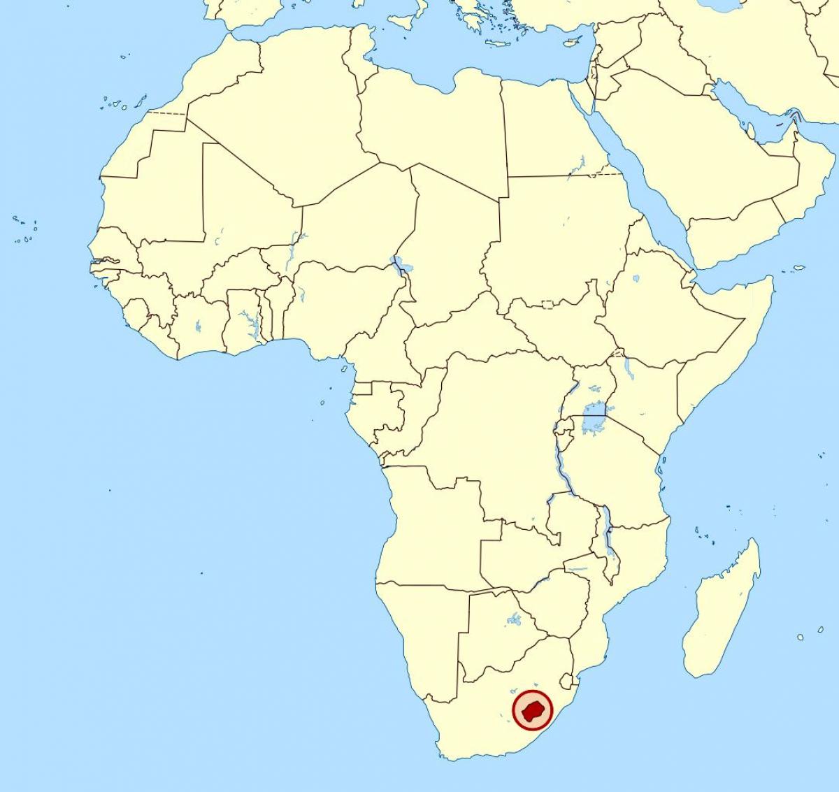 લેસોથો આફ્રિકા નકશો
